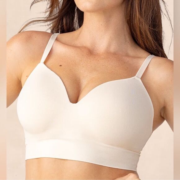 TRUEKIND Supportive Comfort Wireless Shaping Bra Large Beige Convertible Straps - Picture 1 of 11